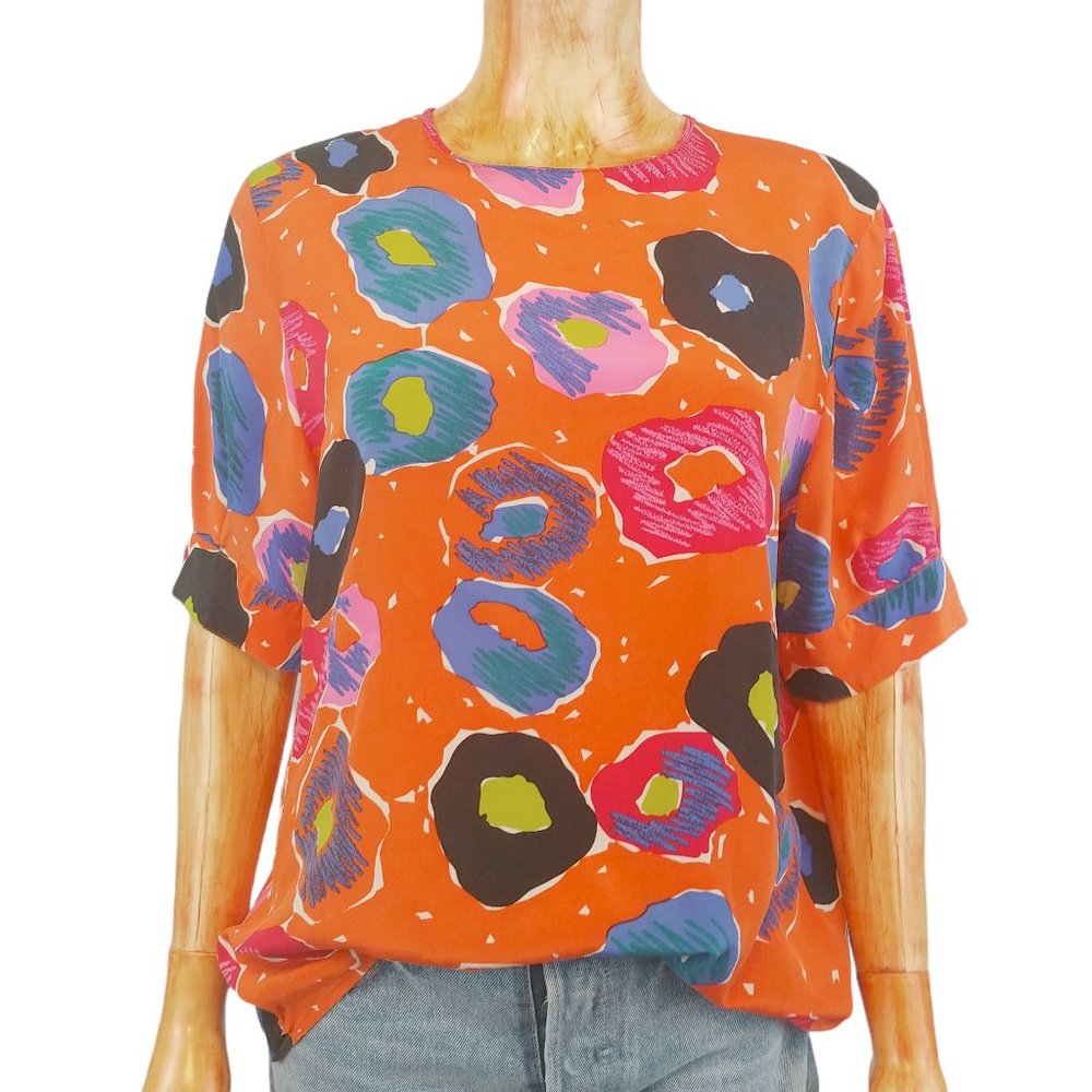 LOUIS FERAUD vintage multicolor patterned blouse